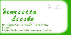 henrietta licsko business card